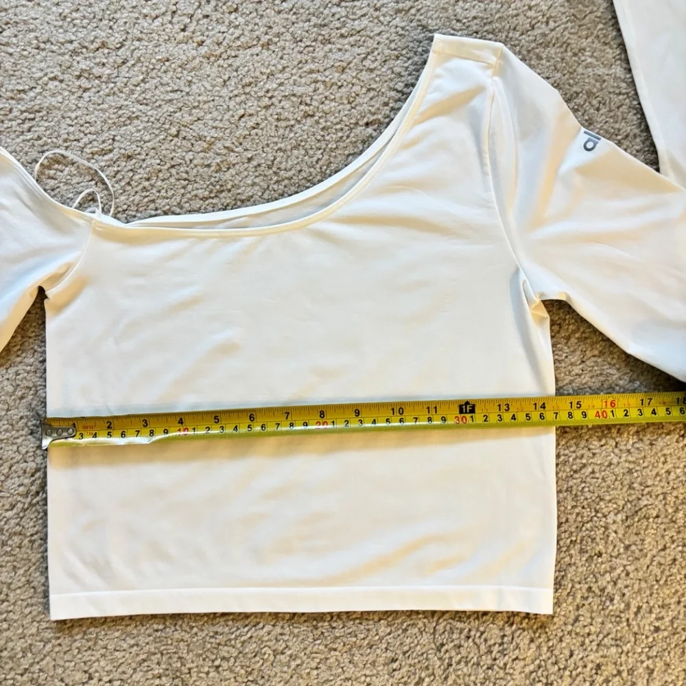 Alo Asymmetric Sheer Glow Long Sleeve Ivory